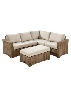 Merlyn 8-Piece Patio Wicker Corner Sofa With Cushions , Ottoman And Coffee Table
