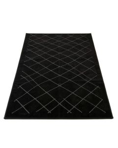Slate Bend Rectangular Area Rug - Black