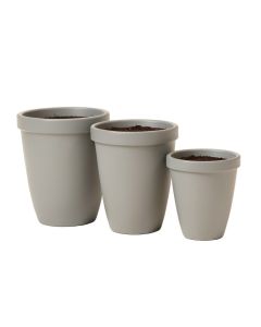 Happy Planter Planter , Set Of 3 ( Large , Med , Small ) , Pigeon Grey
