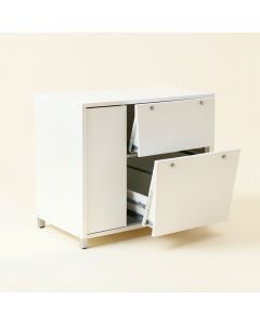 Juniper Dale Freestanding Pull-Out Hamper Cabinet - White (synthetic illustration; no displayed measurements)