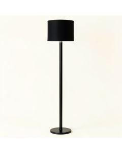 Linden Bluff Floor Lamp With A Plain Fabric Shade - Black (synthetic illustration; no displayed measurements)