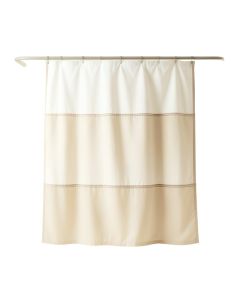 Ash Crest Shower Curtain Hanging Flat From A Plain Rod - Ivory (synthetic illustration; no displayed measurements)