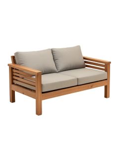Hamilton Teak Patio Sofa With Cushions (synthetic illustration; no displayed measurements)