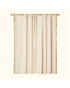 Bamboo Sticks Beaded Solid Semi-Sheer Thermal Single Curtain Panel (synthetic illustration; no displayed measurements)