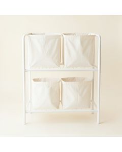 Alder Branch Laundry Sorting Station With Plain Removable Bags - White (synthetic illustration; no displayed measurements)