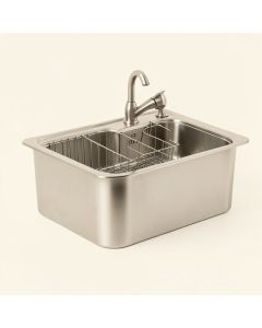 Stainless Steel 36 '' L X 22 '' W Farmhouse Kitchen Sink With Sink Grid And Basket Strainer (synthetic illustration; no displayed measurements)