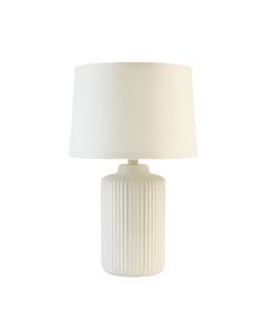 Brook Arc Table Lamp With A Plain Fabric Shade