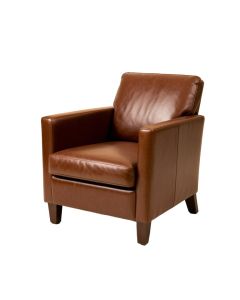 Leather Arm Chair In Brown (synthetic illustration; no displayed measurements)