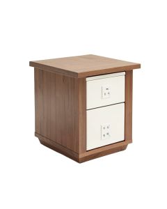 Saldana Block End Table With Storage And Built-In Outlets (synthetic illustration; no displayed measurements)