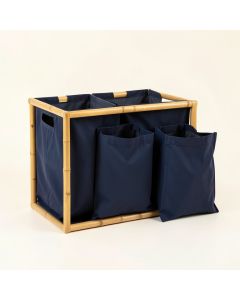 Fern Brook Laundry Sorting Station With Plain Removable Bags - Navy (synthetic illustration; no displayed measurements)