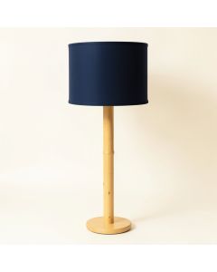 Vale Bridge Floor Lamp With A Plain Fabric Shade - Navy (synthetic illustration; no displayed measurements)