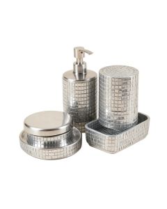 Silver Mosaic 6 Piece Bathroom Accessories Set