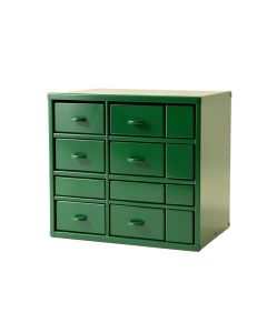 Shore Crest Small-Parts Storage Drawer Cabinet - Green (synthetic illustration; no displayed measurements)