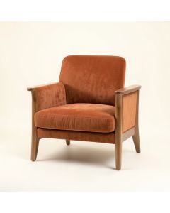 Lake Crest Upholstered Armchair - Terracotta (synthetic illustration; no displayed measurements)