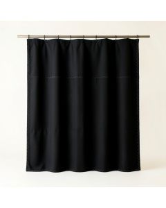 Slate Dell Shower Curtain Hanging Flat From A Plain Rod - Black (synthetic illustration; no displayed measurements)