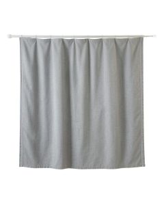 Bay Crest Shower Curtain Hanging Flat From A Plain Rod - Gray (synthetic illustration; no displayed measurements)