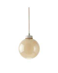 Reed Crest Pendant Light Suspended From One Plain Cable - Beige (synthetic illustration; no displayed measurements)