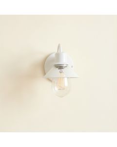 Spruce Crest Wall Sconce Mounted On A Plain Wall - White (synthetic illustration; no displayed measurements)
