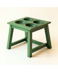 Aspen Field Pet Feeding Stand With Two Plain Empty Bowls - Green (synthetic illustration; no displayed measurements)