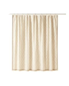 Shore Brook Shower Curtain Hanging Flat From A Plain Rod - Cream (synthetic illustration; no displayed measurements)