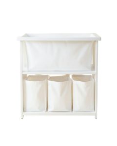 Maple Crossing Laundry Sorting Station With Plain Removable Bags - White