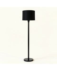 Juniper Crossing Floor Lamp With A Plain Fabric Shade - Black (synthetic illustration; no displayed measurements)