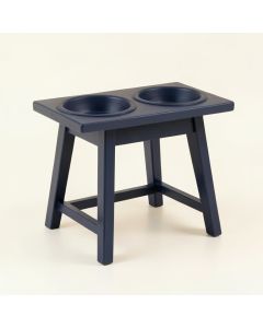 Reed Bridge Pet Feeding Stand With Two Plain Empty Bowls - Navy (synthetic illustration; no displayed measurements)