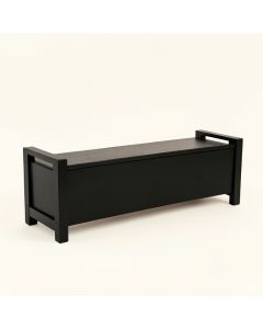 Maple Canyon Narrow Outdoor Storage Bench - Black (synthetic illustration; no displayed measurements)