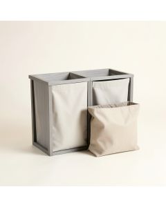 Harbor Crossing Laundry Sorting Station With Plain Removable Bags - Gray (synthetic illustration; no displayed measurements)
