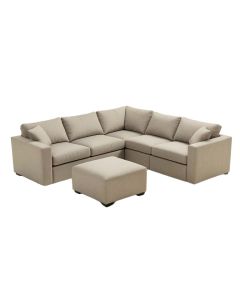 Mccoole 123.5 '' Wide Left Hand Facing Modular Sectional With Ottoman
