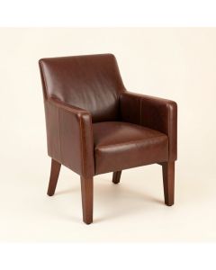 Khadeeja Faux Leather Arm Chair (synthetic illustration; no displayed measurements)