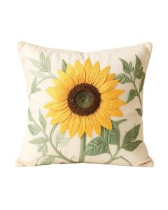 Sunflower Embroidery 2 Piece Throw Pillow Shell Set