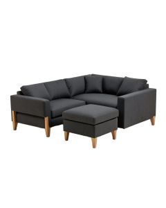 Convertible Sectional Sofa Couch , L-Shaped Couch With Modern Linen Fabric For Small Space Dark Grey