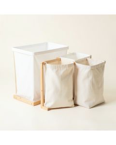 Shore Brook Laundry Sorting Station With Plain Removable Bags - White (synthetic illustration; no displayed measurements)