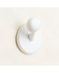 Vale Arc Wall-Mounted Robe Hook - White (synthetic illustration; no displayed measurements)