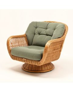 Lundell 28.75 '' Wide Tufted Polyester Swivel Papasan Chair (synthetic illustration; no displayed measurements)