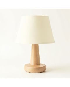 Ash Bridge Table Lamp With A Plain Fabric Shade - Cream (synthetic illustration; no displayed measurements)