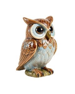 Lucker Spring Glazed Owl Garden Statue