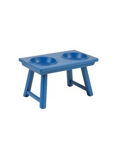Field Field Pet Feeding Stand With Two Plain Empty Bowls - Blue