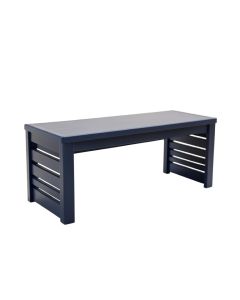 Pine Branch Narrow Outdoor Storage Bench - Navy (synthetic illustration; no displayed measurements)