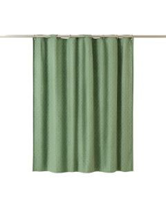 Clay Bluff Shower Curtain Hanging Flat From A Plain Rod - Green (synthetic illustration; no displayed measurements)