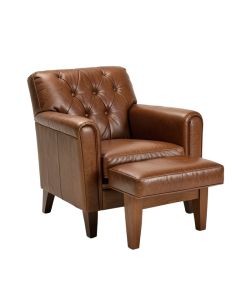 Nannie 35 '' Wide Tufted Armchair And Ottoman (synthetic illustration; no displayed measurements)