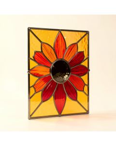 Tiffany Glass Sunflower Window Panel (synthetic illustration; no displayed measurements)