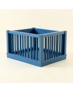 Cliff Dell Empty Furniture-Style Pet Crate - Blue (synthetic illustration; no displayed measurements)
