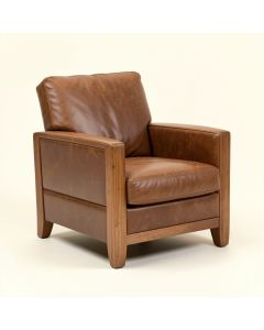 Keomi 34.6 '' Wide Top Grain Leather Armchair (synthetic illustration; no displayed measurements)