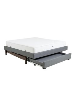 Espresso Full Size Platform Bed With Adjustable Trundle