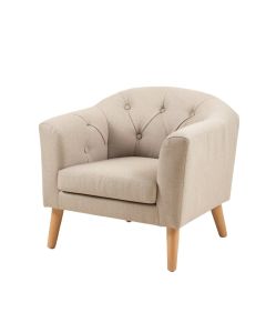 38 '' Wide Tufted Linen Armchair (synthetic illustration; no displayed measurements)