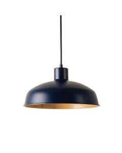 Ridge Bridge Pendant Light Suspended From One Plain Cable - Navy (synthetic illustration; no displayed measurements)