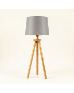 Elm Dell Floor Lamp With A Plain Fabric Shade - Gray (synthetic illustration; no displayed measurements)
