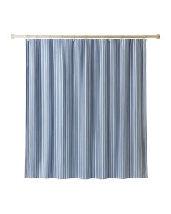 Oak Branch Shower Curtain Hanging Flat From A Plain Rod - Blue (synthetic illustration; no displayed measurements)